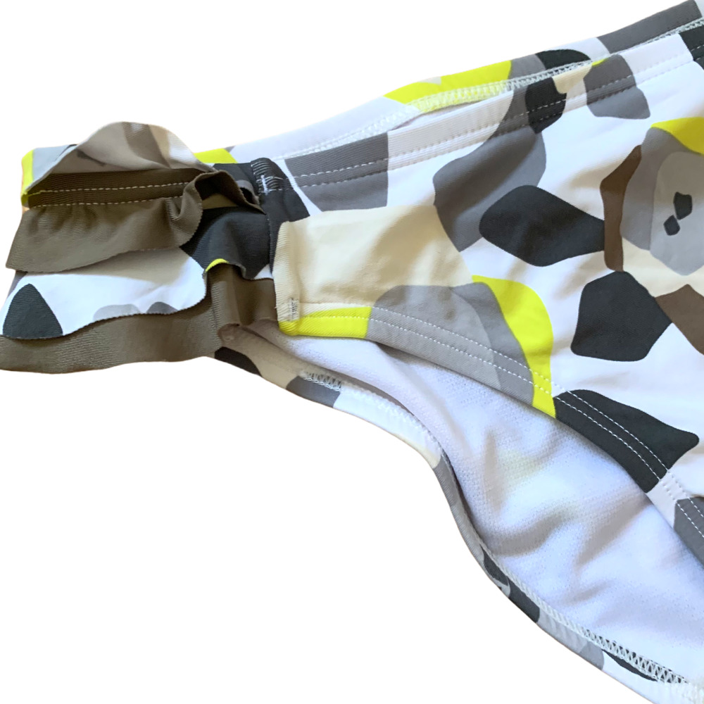 Perry Ellis Tankini Swimsuit Flounce Ruffle Mod Geometric Floral S Small - Picture 6 of 10